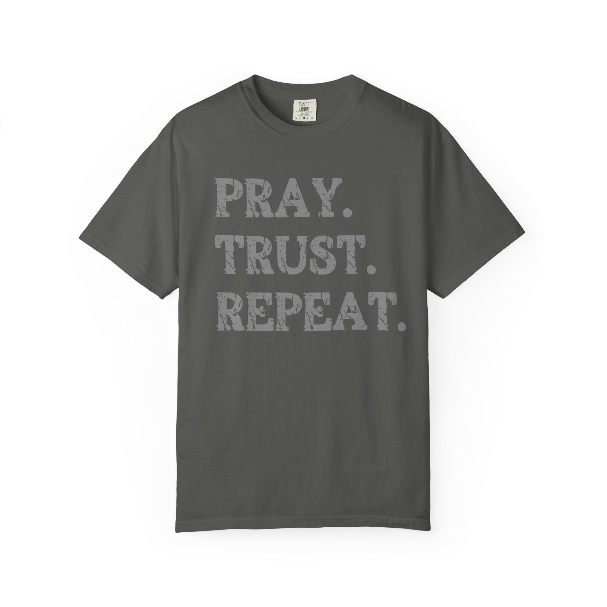 Pray Trust Repeat Christian T-Shirt| Comfort Colors Faith Shirt