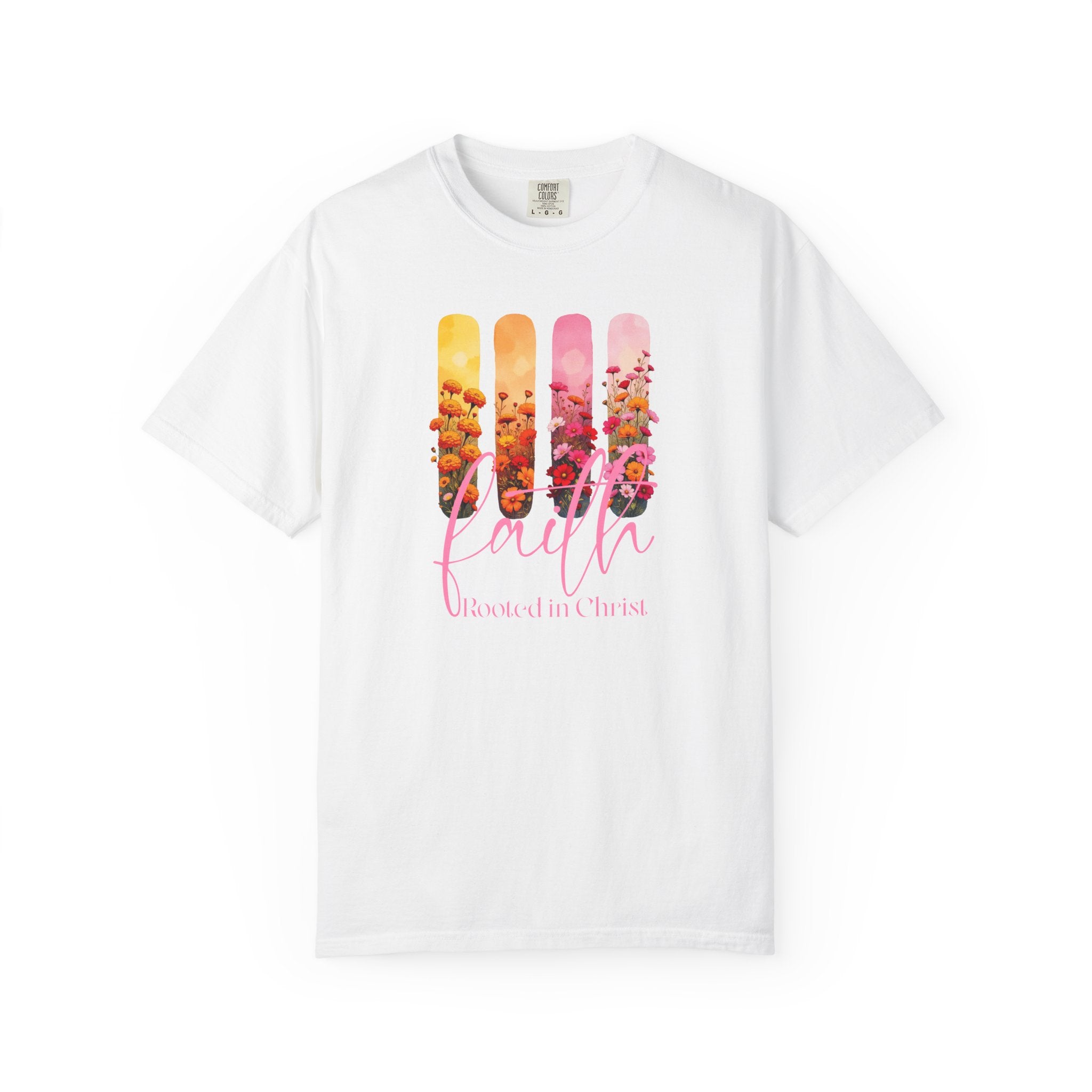 Faith Rooted in Christ T-Shirt | Comfort Colors Christian Floral Shirt