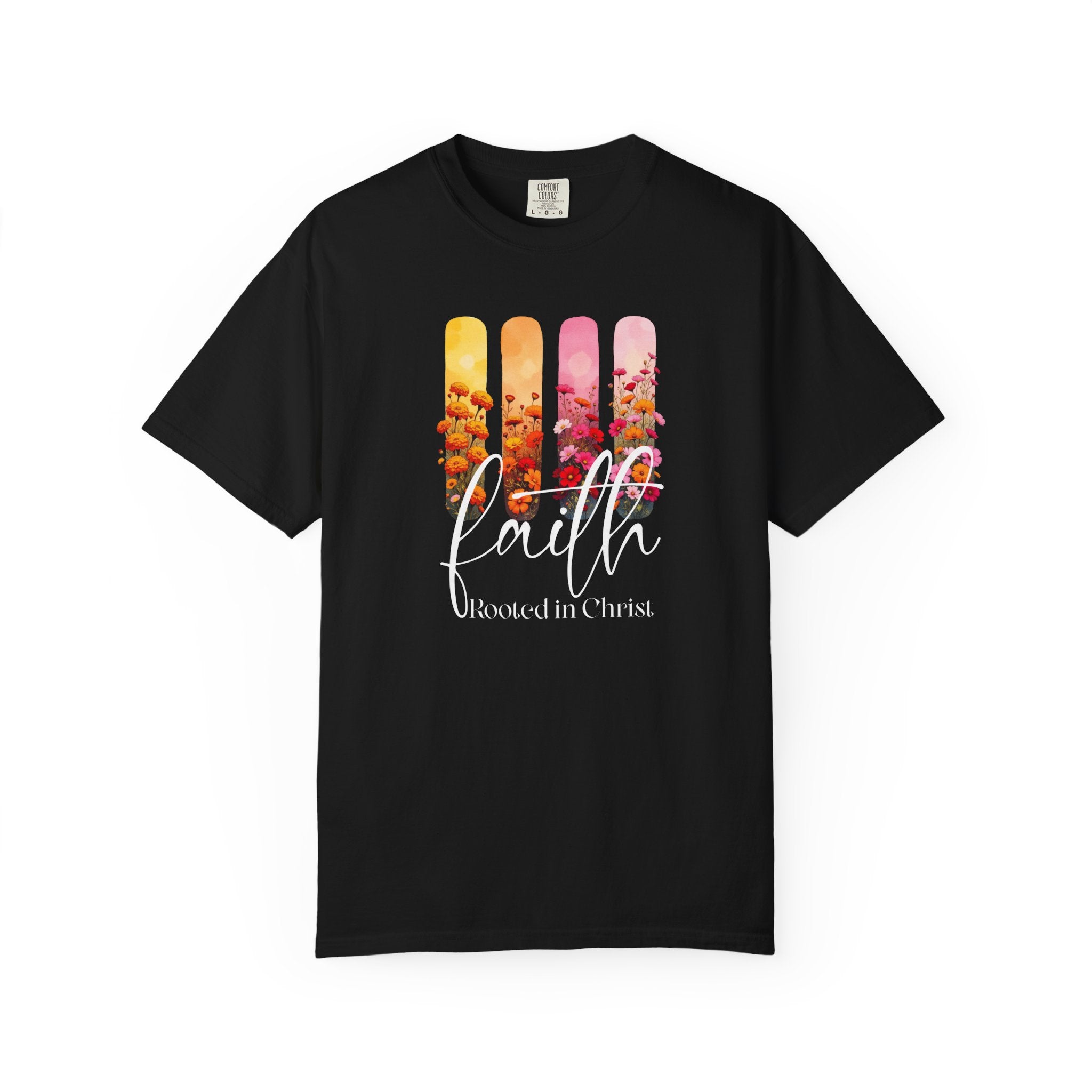 Faith Rooted in Christ T-Shirt | Comfort Colors Christian Floral Shirt