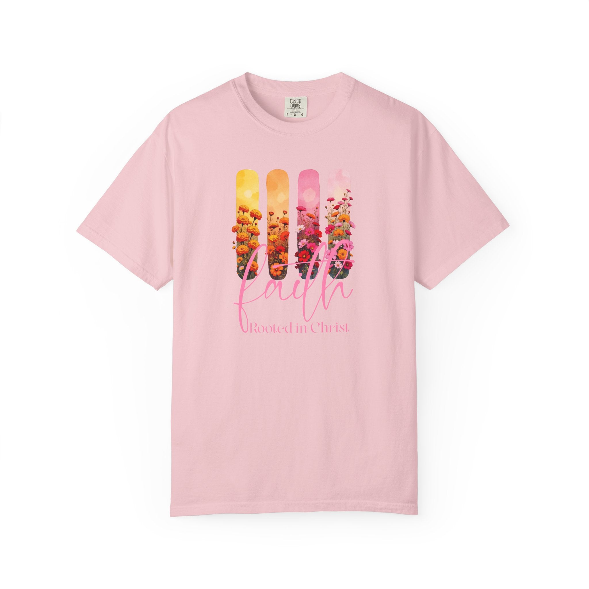 Faith Rooted in Christ T-Shirt | Comfort Colors Christian Floral Shirt