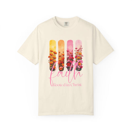 Faith Rooted in Christ T-Shirt | Comfort Colors Floral Shirt