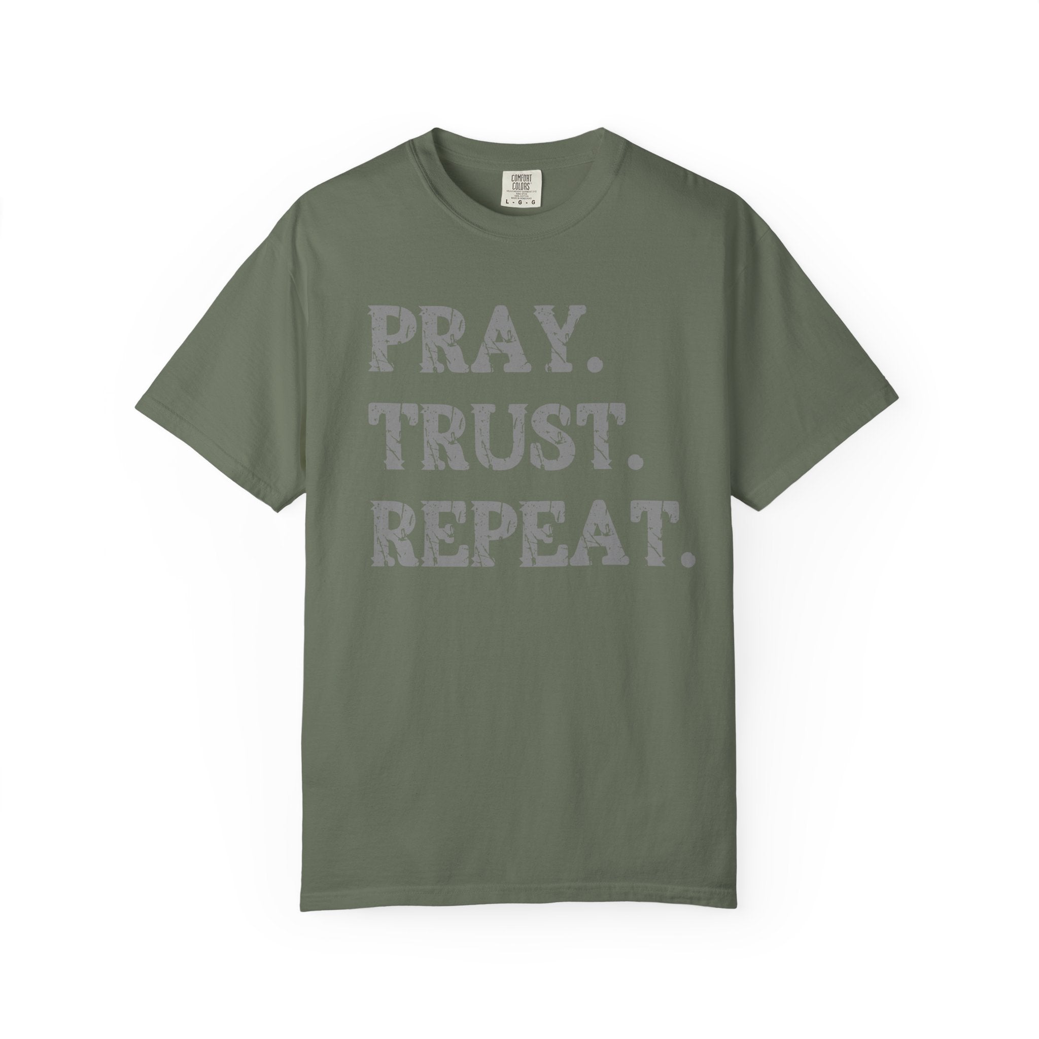 Pray Trust Repeat Christian T-Shirt| Comfort Colors Faith Shirt
