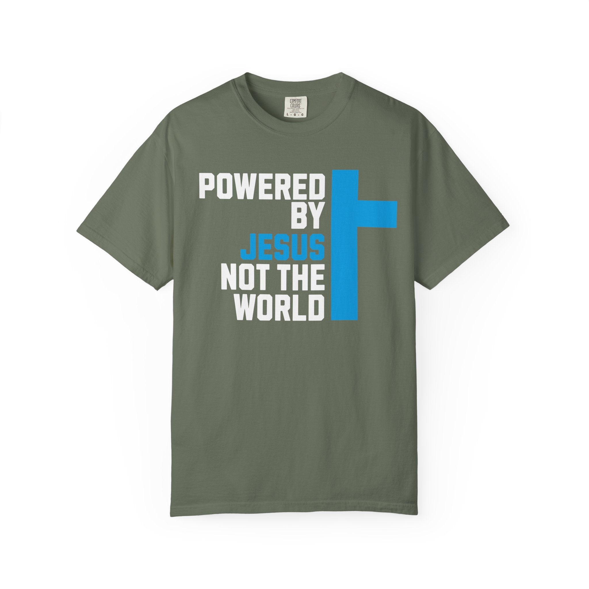 Powered by Jesus T-Shirt | Comfort Colors Christian Shirt