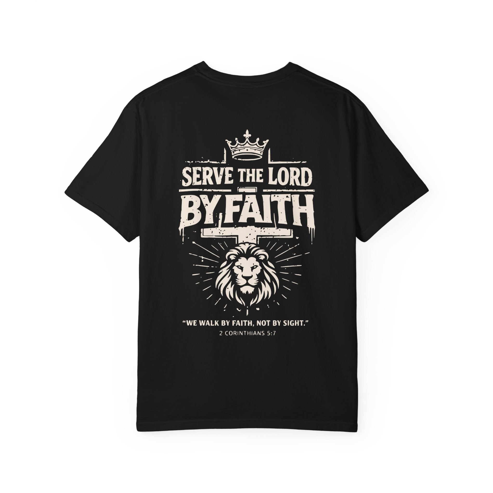Serve the Lord by Faith T-Shirt | Comfort Colors Christian Lion Shirt | Armor of God Tee |